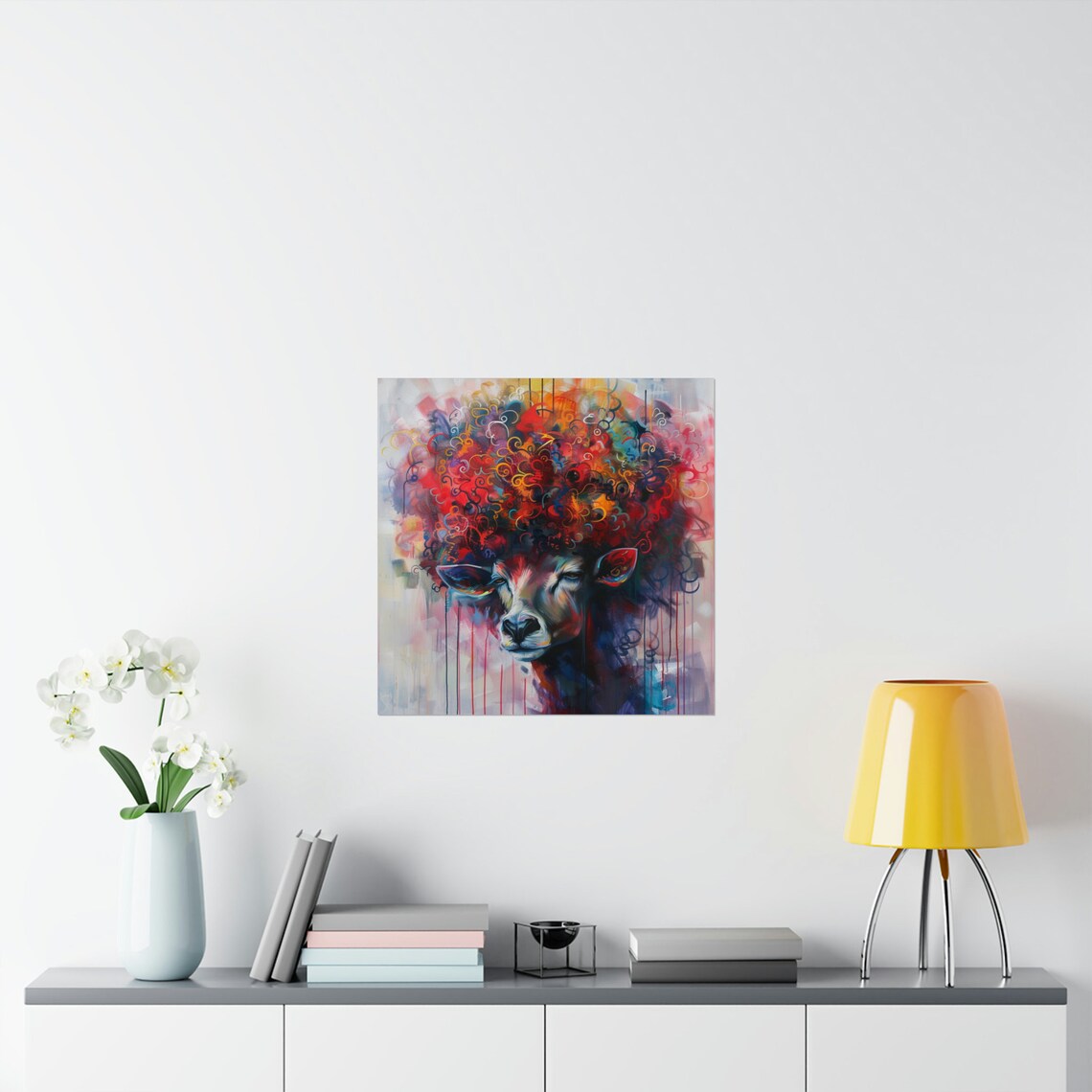 Doe A Deer, Trippy Deer Poster With Rainbow Afro - Image 2