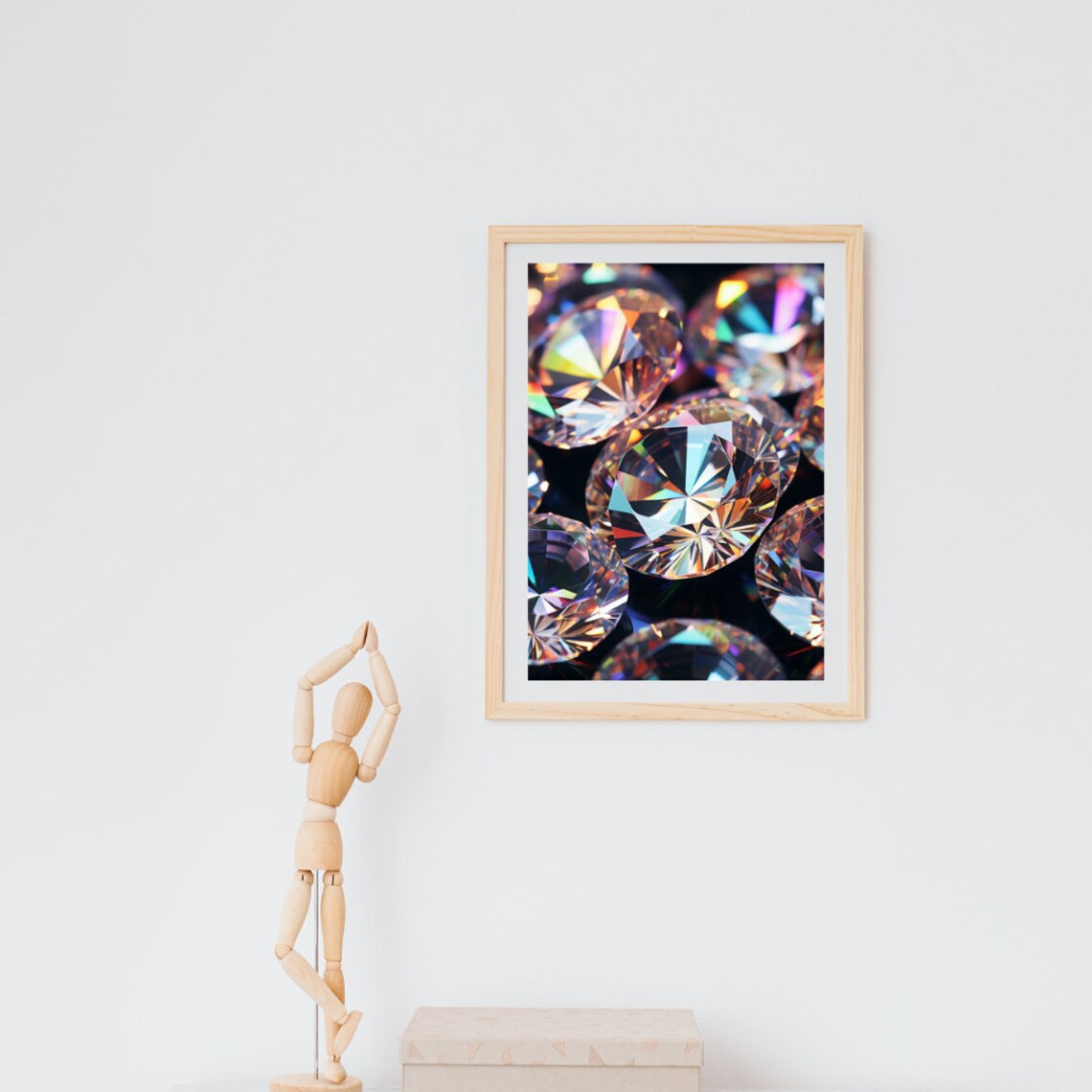 Brilliant Diamonds, Elegant Modern Art Print - Image 3