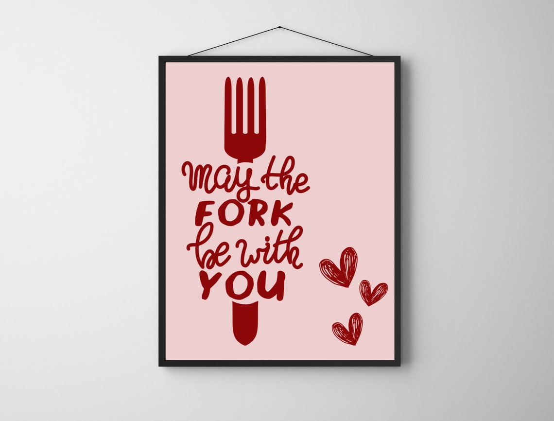 Aesthetic Kitchen Decor Cute Cooking Art Kitchen Wall Art Print Minimalist Heart Print Red Chef Art Print The Original - Image 7