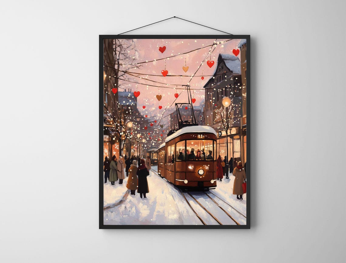 Retro Valentines Day Wall Art Cute Valentines Day Art Valentines Day Painting Romantic - Image 6