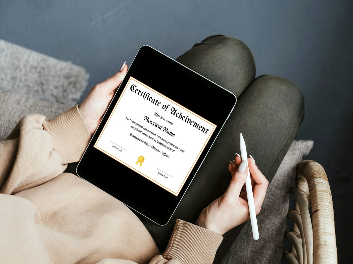 Editable Certificate Of Achievement Template Gold Seal Canva Print - Image 8