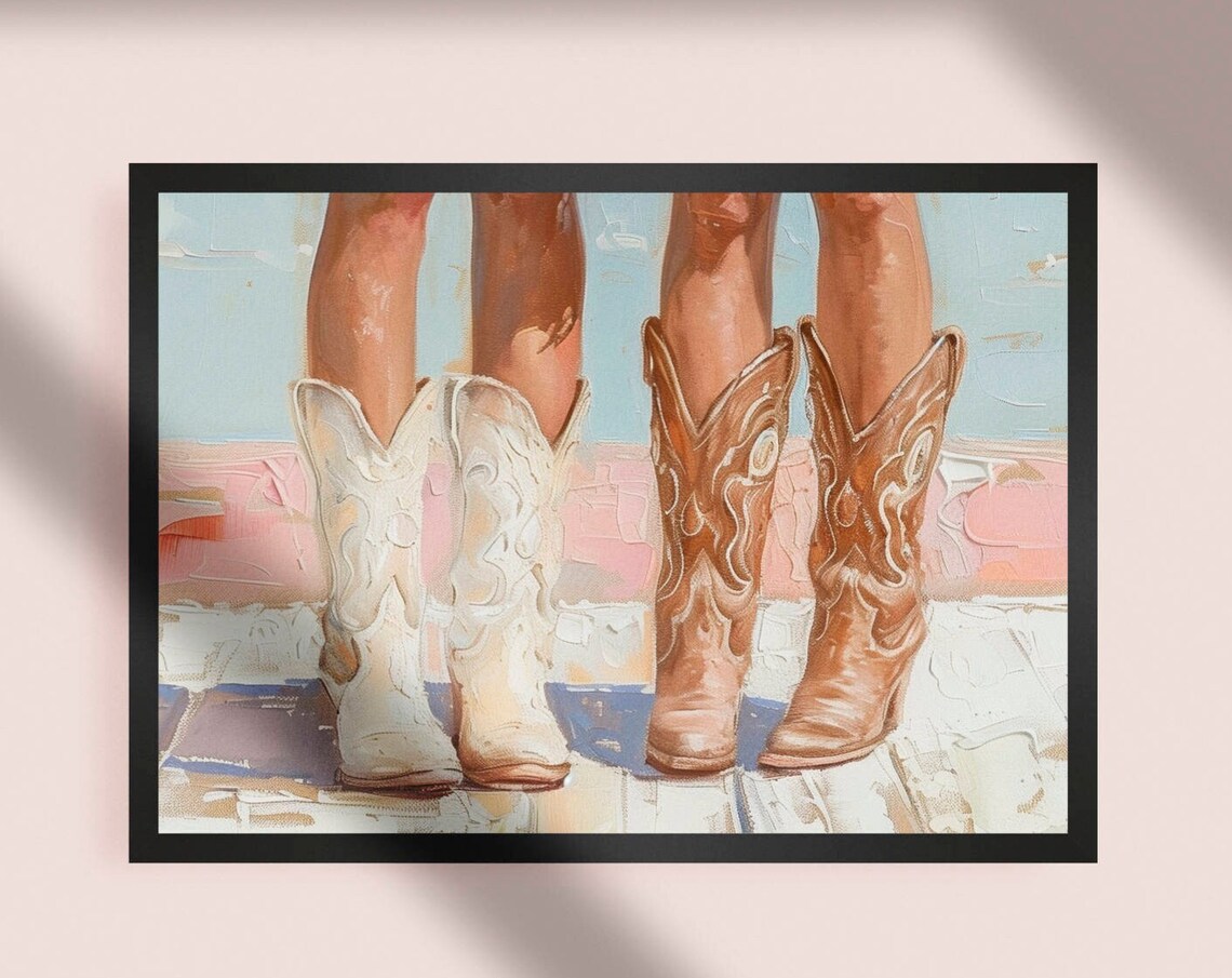 Cowgirl Boots Vintage Western Art Print