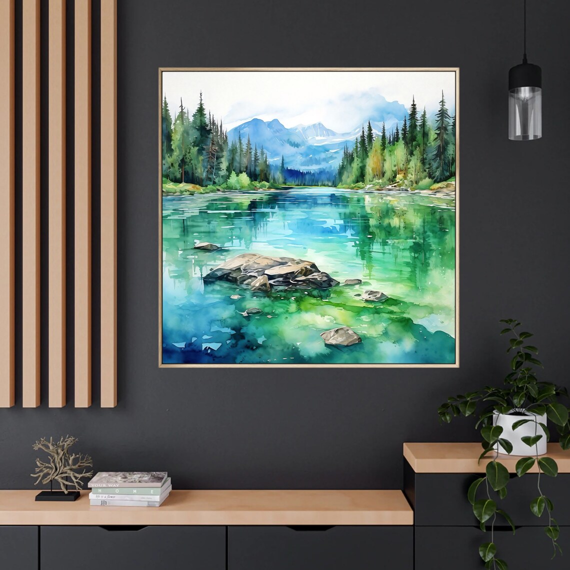 Jasper National Park Canada Watercolor Travel Poster - Image 3
