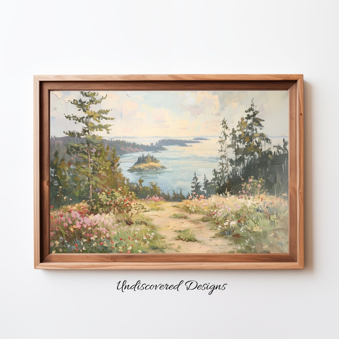 Vintage Coastal Islands Ocean Landscape Classic Oil Painting Poster