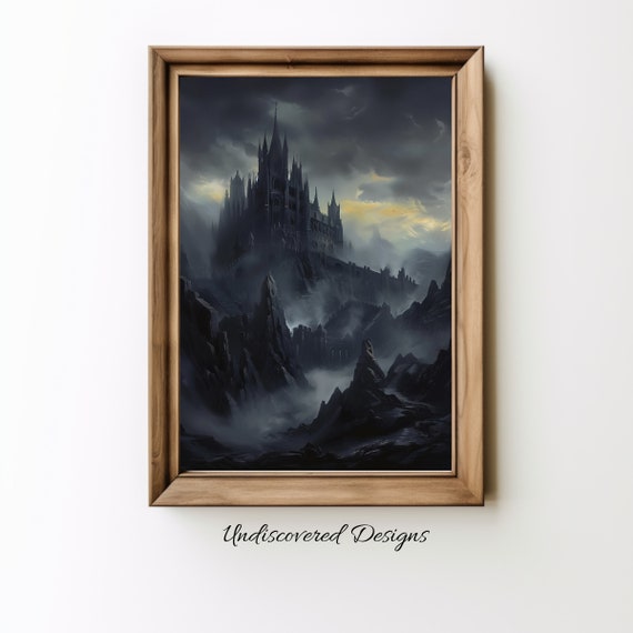 Fantasy Gothic Castle Spooky Halloween Art Dcor Wall Vintage Prints Oil Painting
