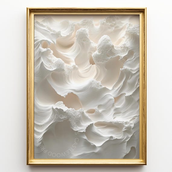 Textured Abstract Cloud Art Wall Decor Minimalist Neutral Textures Modern Print Soft Beige 460