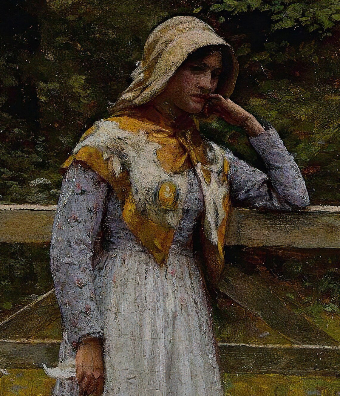 Leighton Off Woman at Farm Gate Sheep Countryside Scene Poster - Image 2