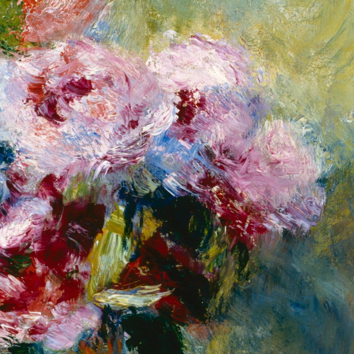 Renoir Bouquet In Vase Pink Roses Impressionist Floral Poster - Image 2