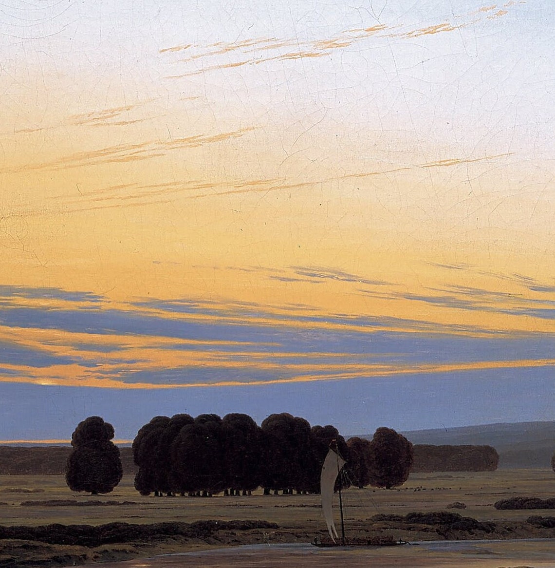 Caspar David Friedrich Grosse Gehege Dusk Marsh Textured Print - Image 3