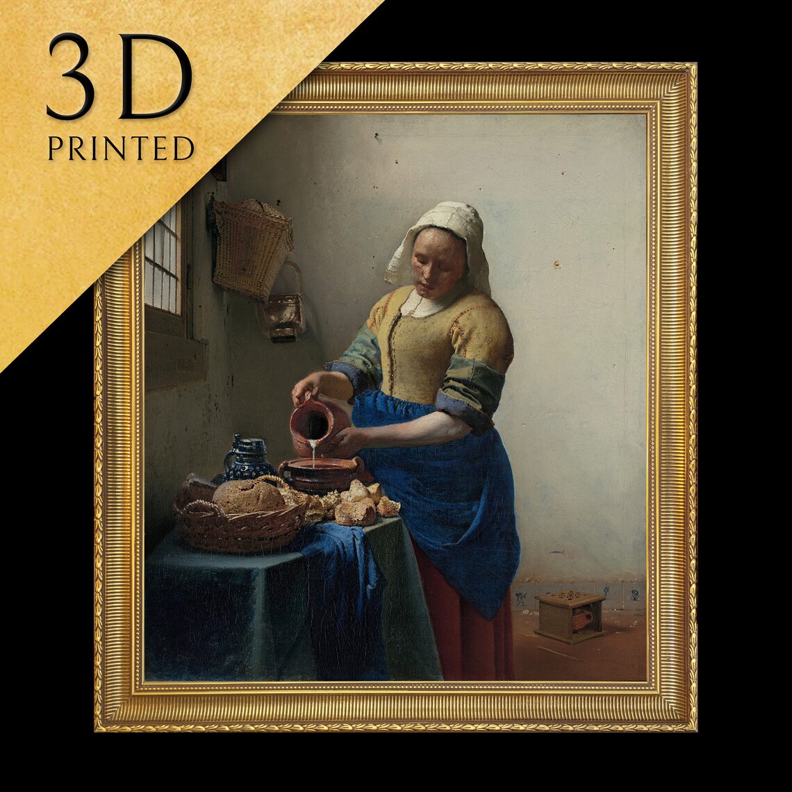 The Milkmaid By Vermeer, Oil-Painting-Style Print