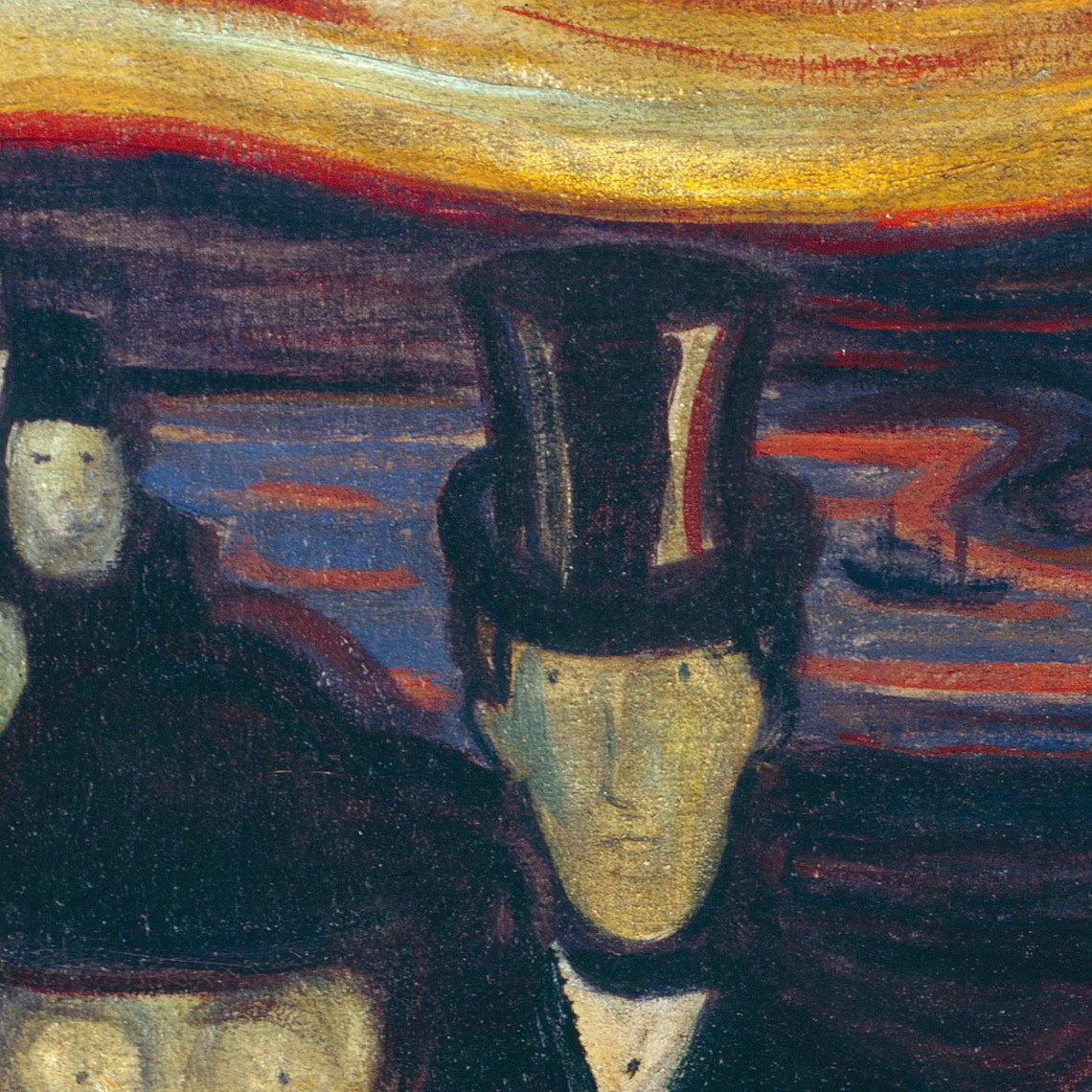 Munch Anxiety Red Sky Crowd Famous Expressionist Masterpiece Poster - Image 2