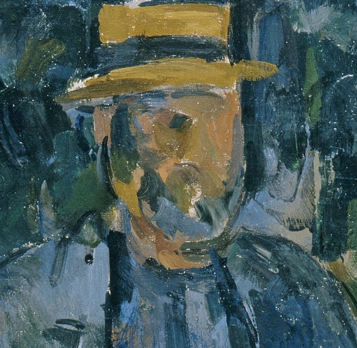 Paul Cezanne Seated Peasant Straw Hat Post Impressionist Poster - Image 3