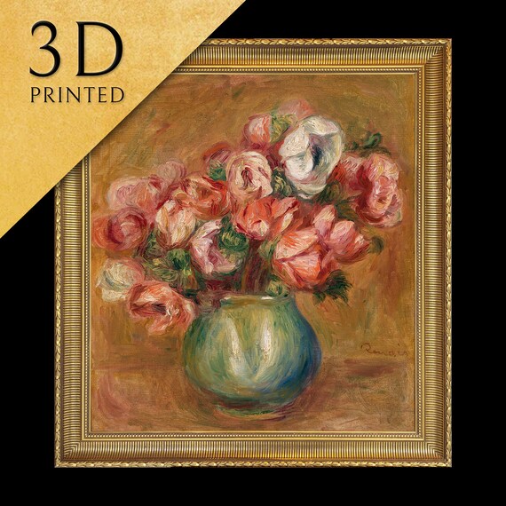 Anemones By Pierre Auguste Renoir 3d Printed With Texture And Brush Strokes Looks Like Original Oil Painting