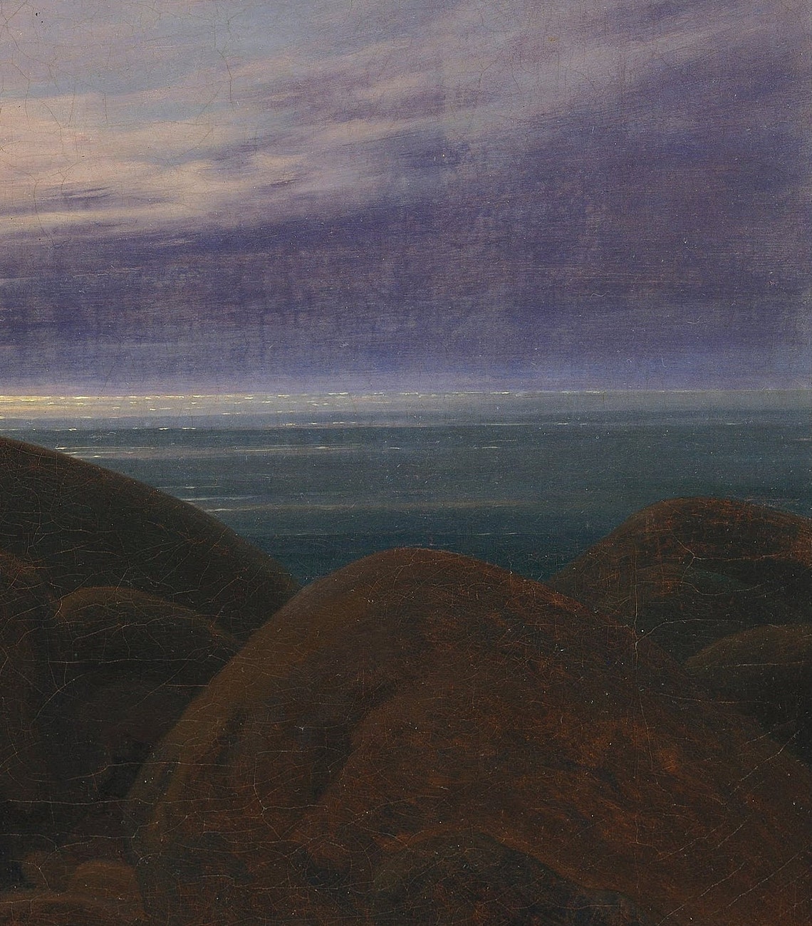 Caspar Friedrich Moonrise Over the Sea With Tall Ships Art Poster - Image 2