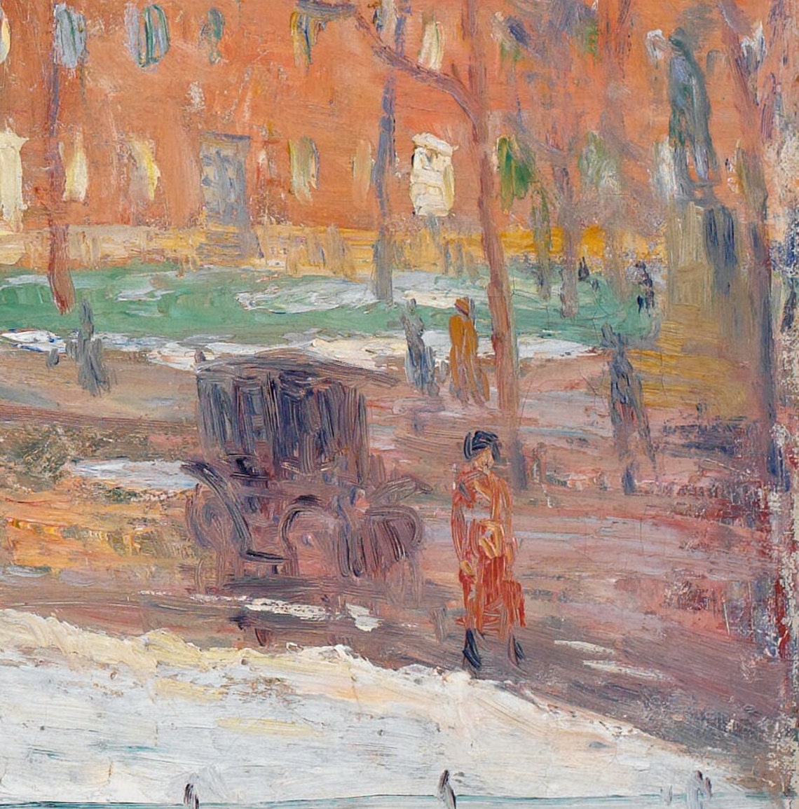 Washington Square Arch Winter Scene Impressionist New York Print - Image 2