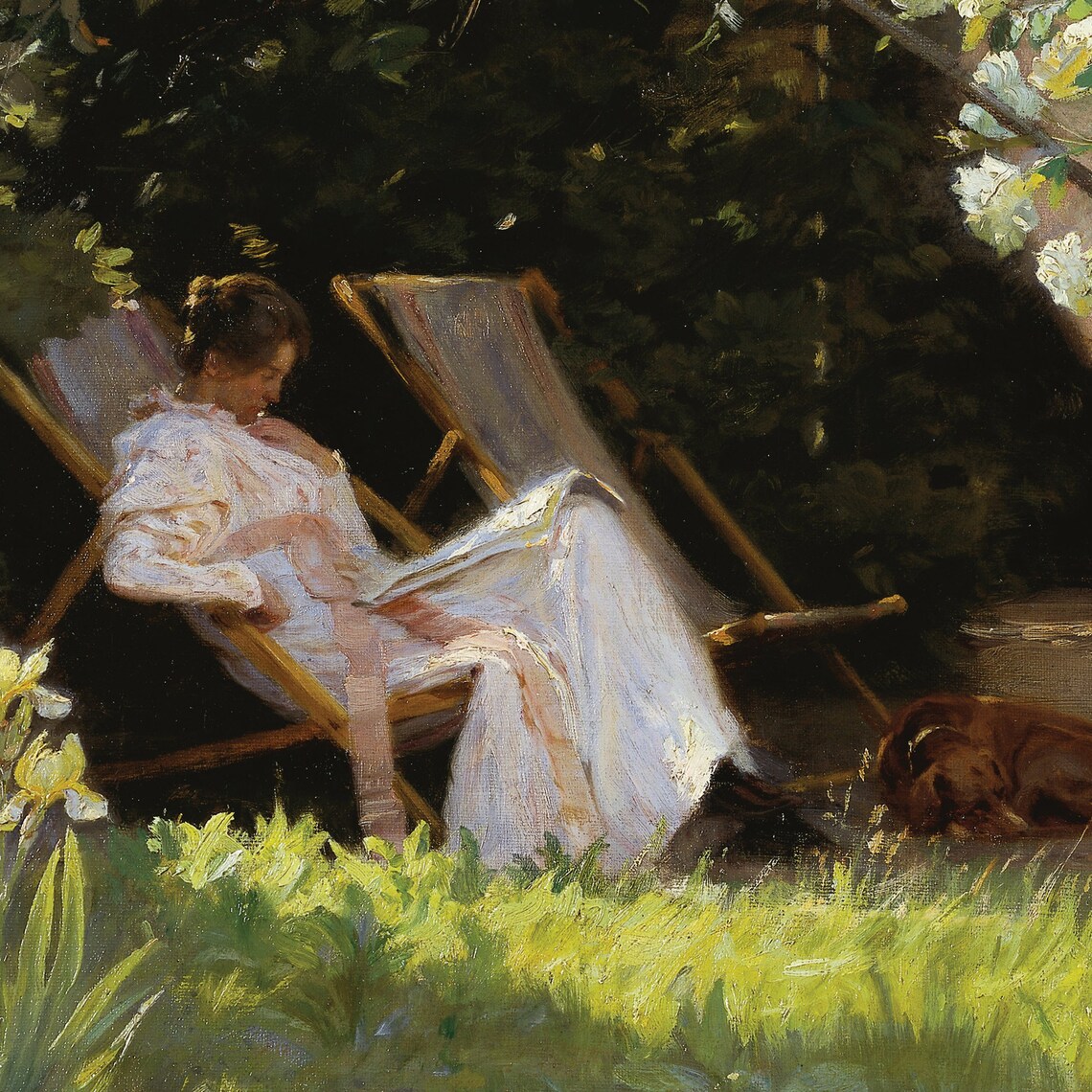Roses by Peder Severin Kroyer, Oil Painting Print - Image 2