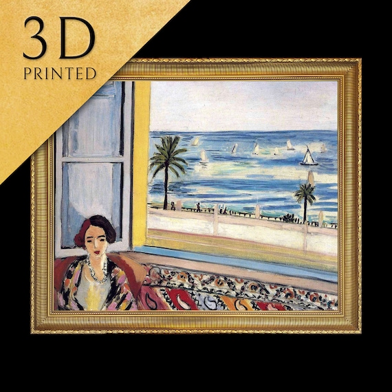 Matisse Woman by a Window Overlooking the Sea with Sailboats Poster