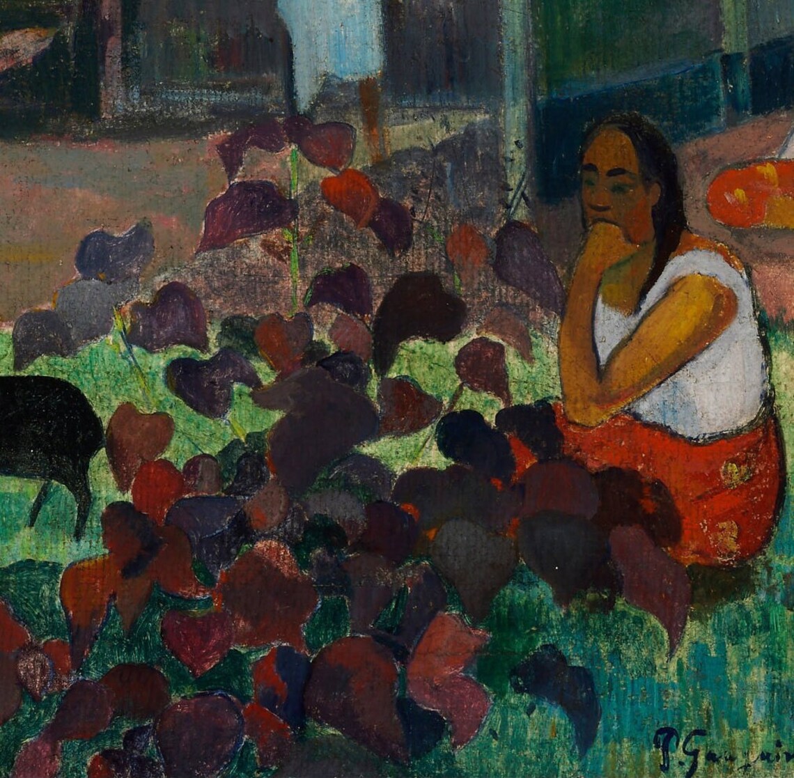 Paul Gauguin Black Pigs Tahitian Village Palm Trees Scene Poster - Image 2