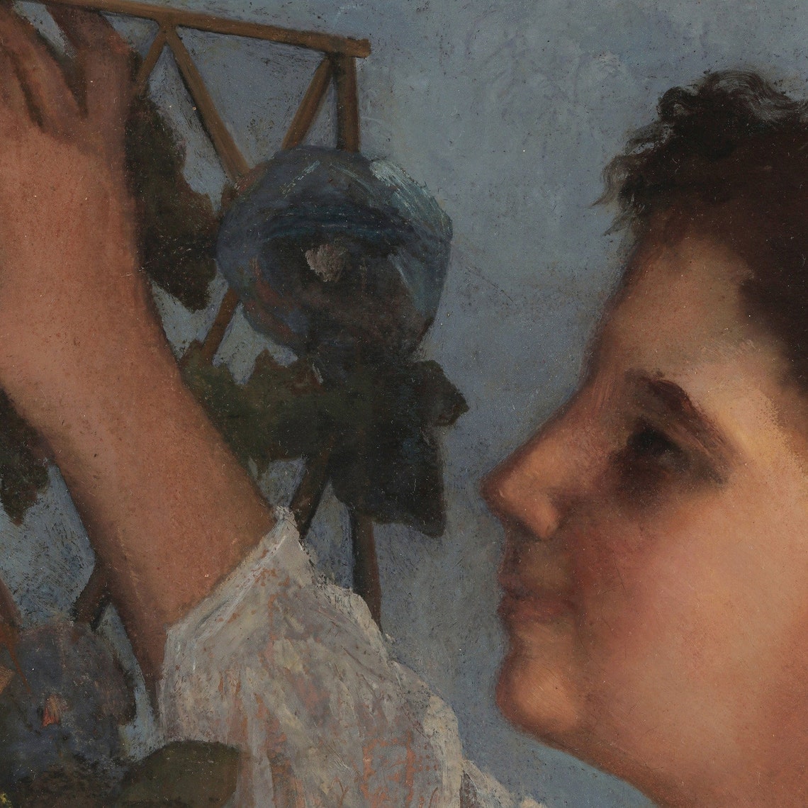 Gustave Courbet The Trellis Woman Arranging Flowers Garden Poster - Image 3