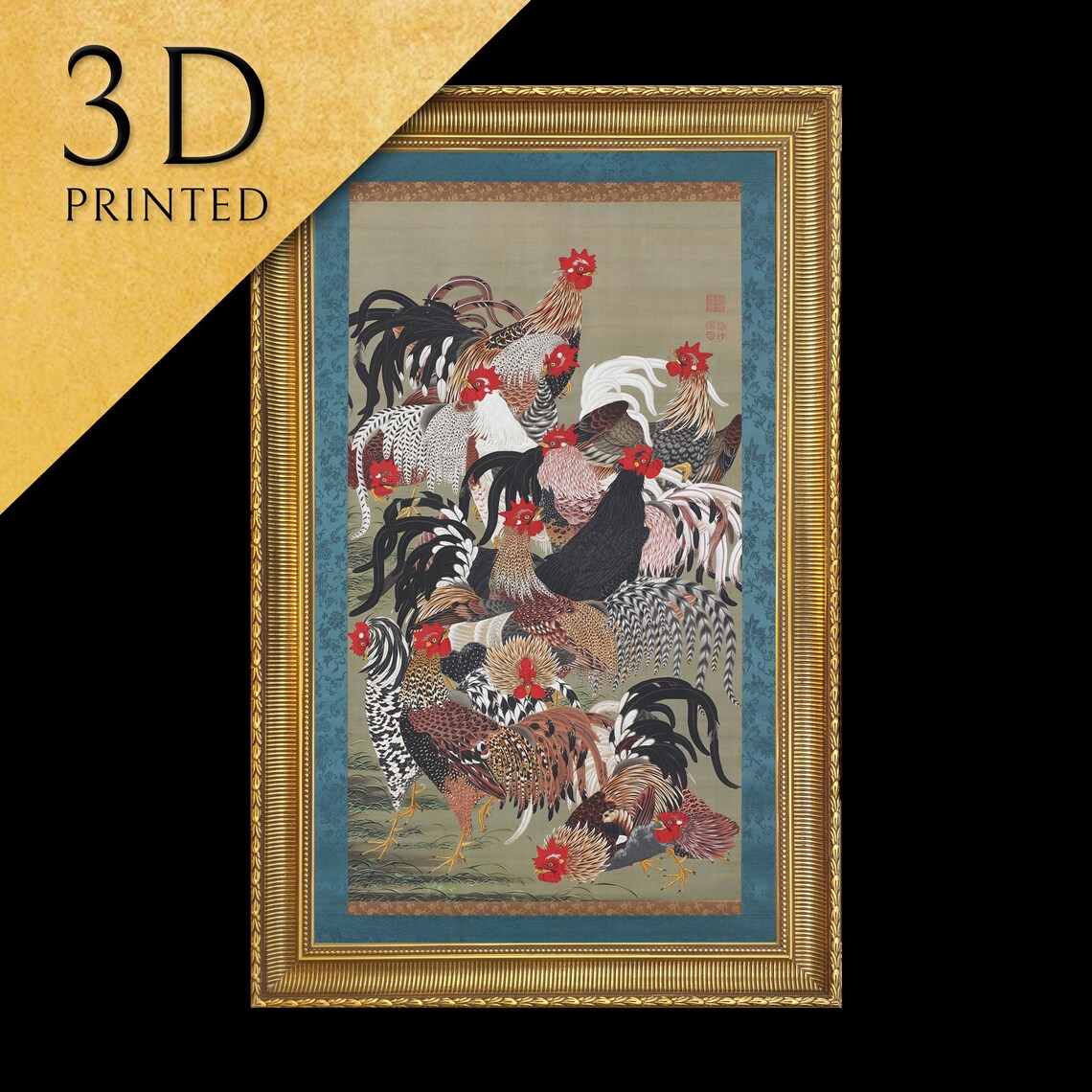 Ito Jakuchu Fowls Colorful Flock Of Roosters Japanese Art Poster