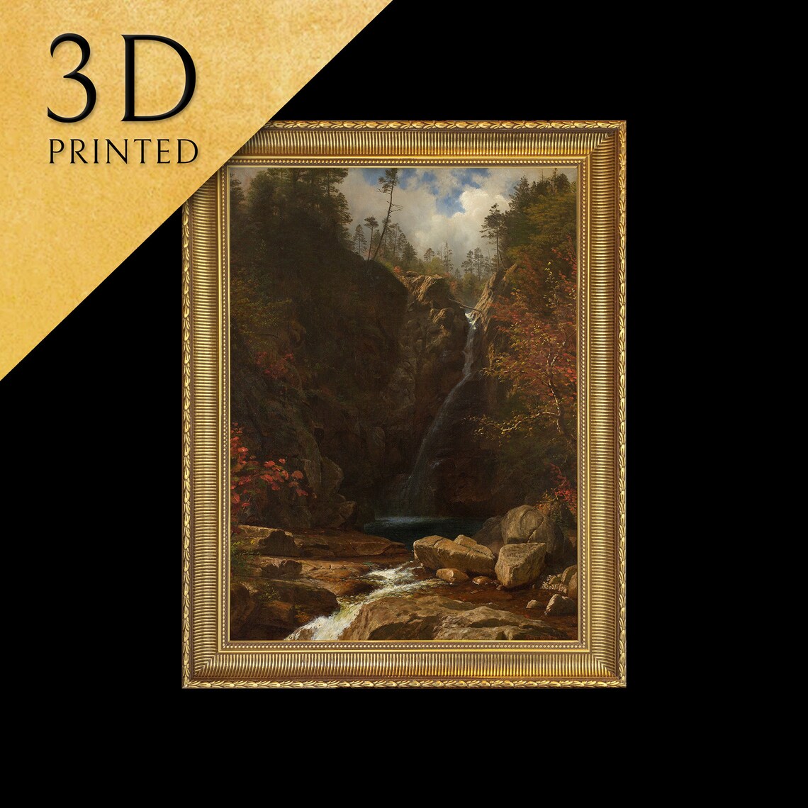 Albert Bierstadt Glen Ellis Falls Rocky Waterfall Autumn Poster