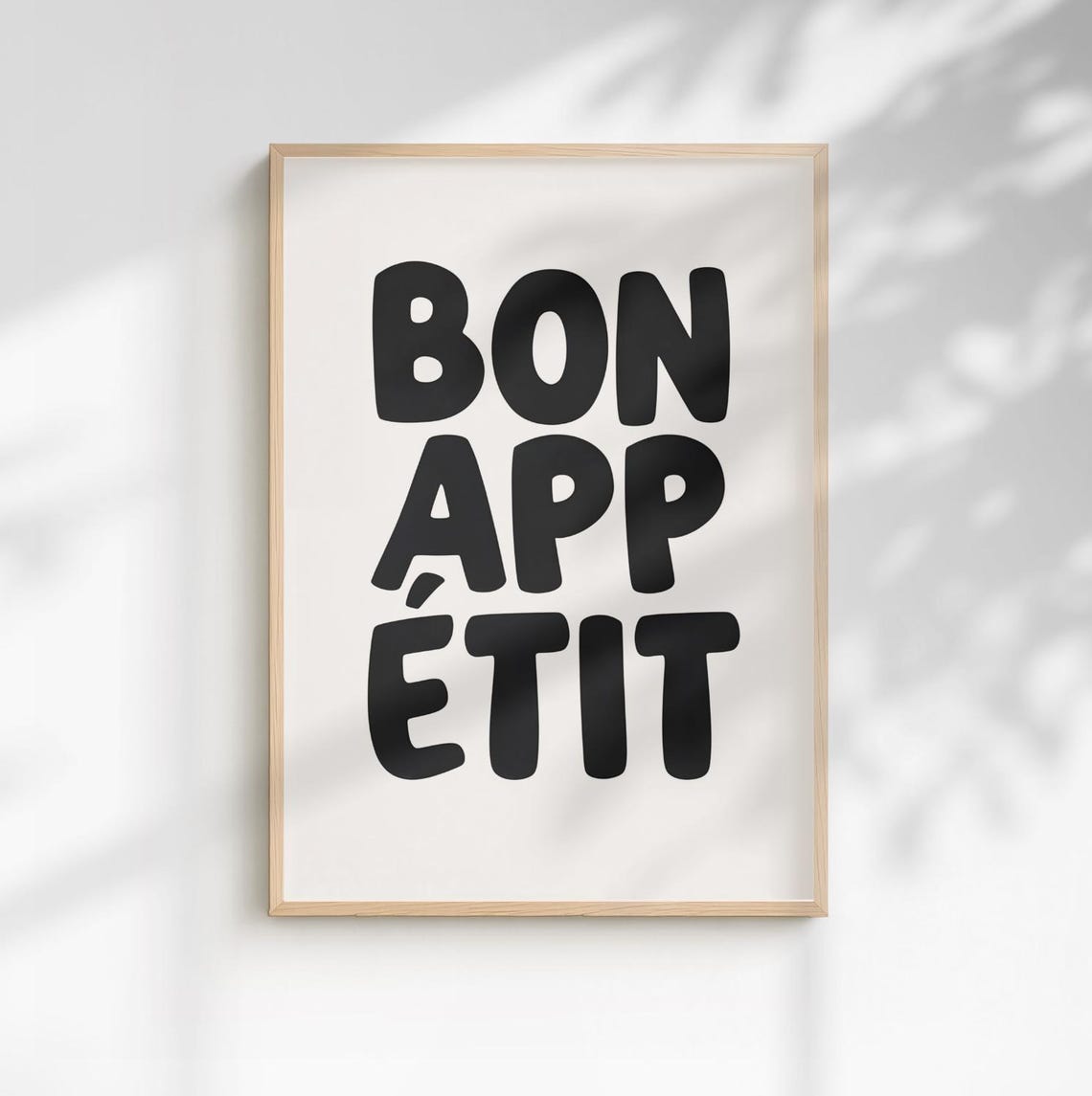 Bon Appetit Bold Retro Typography French Kitchen Wall Poster