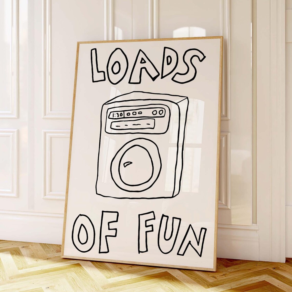 Loads Of Fun Black Washing Machine Funny Laundry Room Decor Poster - Image 2