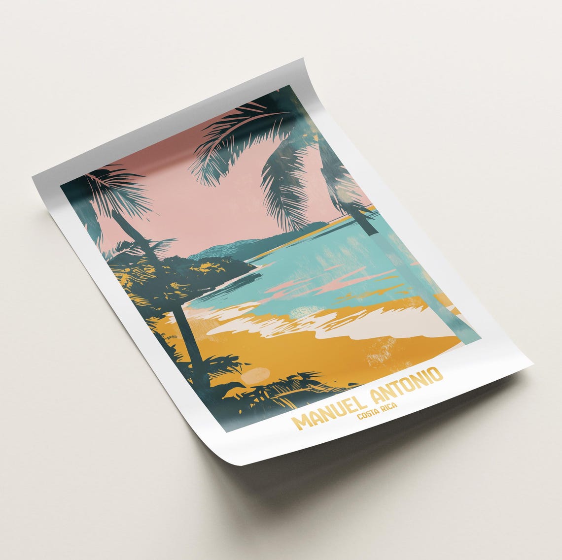 Manuel Antonio Costa Rica Tropical Beach Palms Scenic Poster - Image 4