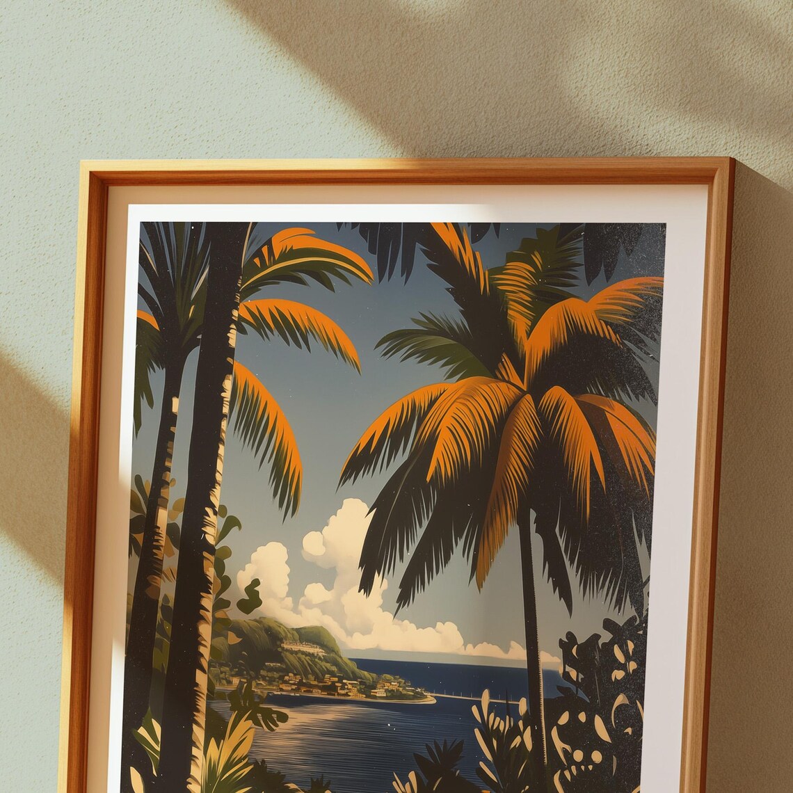 Galapagos Islands Palm Bay Island Hills Vintage Travel Poster - Image 6