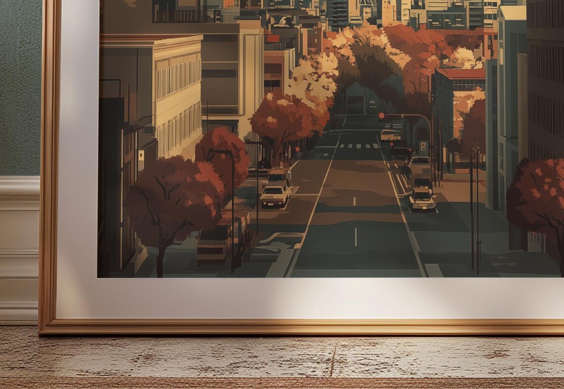 Tokyo Japan Skytree Autumn Street Cityscape Vintage Travel Poster - Image 5