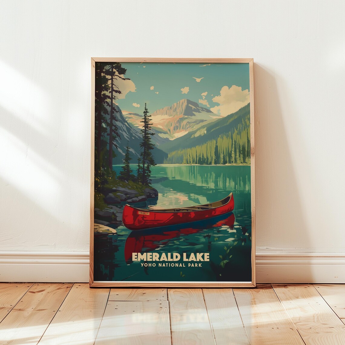 Emerald Lake Vintage Travel Poster, Yoho National Park
