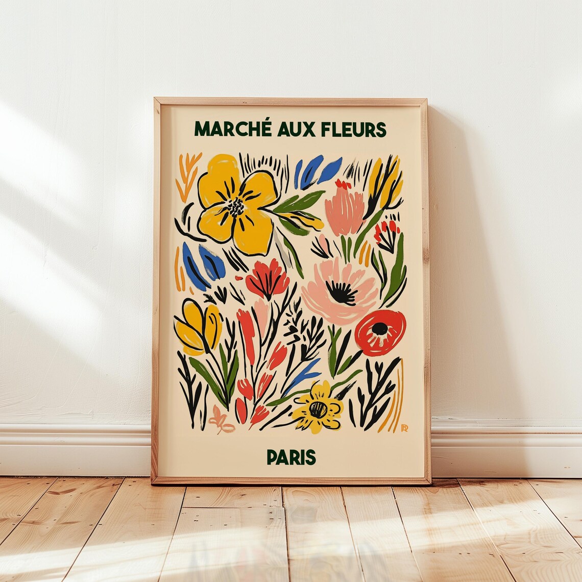 Paris March Aux Fleurs Vintage Floral Poster
