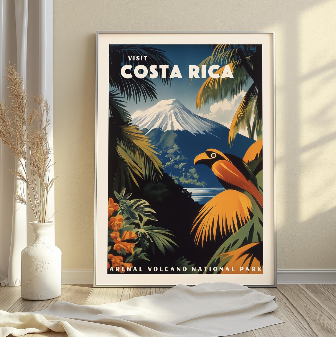 Costa Rica Arenal Volcano National Park Toucan Jungle Poster