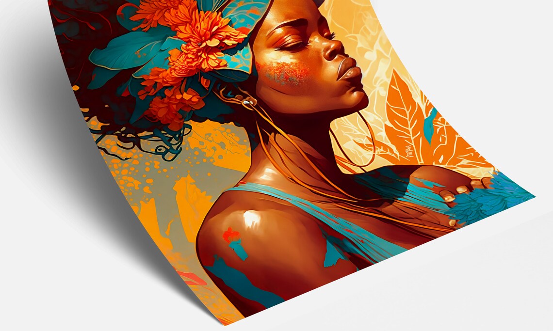 African Woman Floral Design Poster, Feminist Power - Image 3