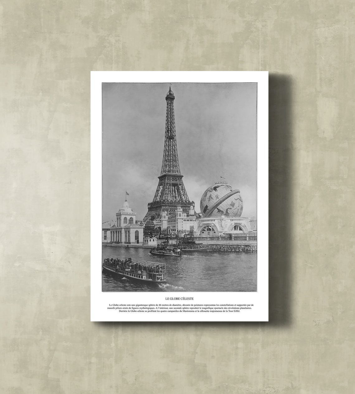Eiffel Tower Expo 1900 Black And White Wall Art Vintage Paris Engraving Art For Decoration A1 A2 A3 A4