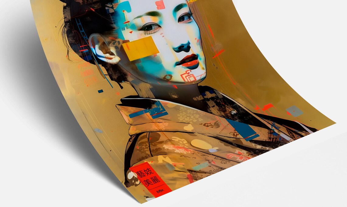 Asiatic Geisha Girl Japanese Lover Art Print - Image 4