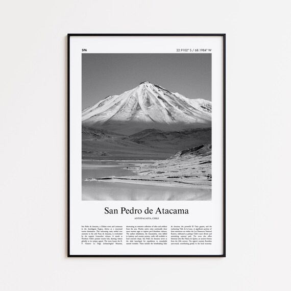 San Pedro De Atacama Black And White Print Photo Poster Travel Gift Antofagasta Chile