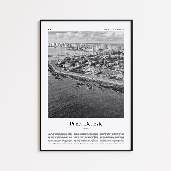 Punta Del Este Black And White Print Photo Poster Travel Gift Uruguay Wall Art