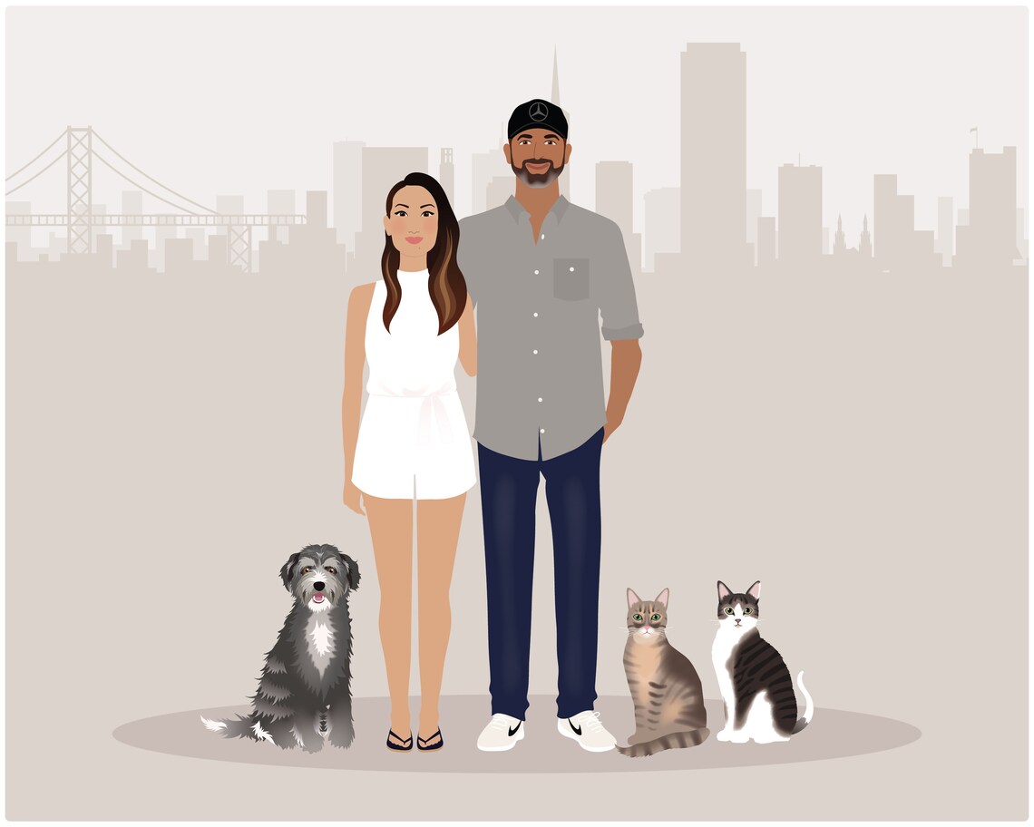 Custom Family Portrait, Personalized Art - Image 2
