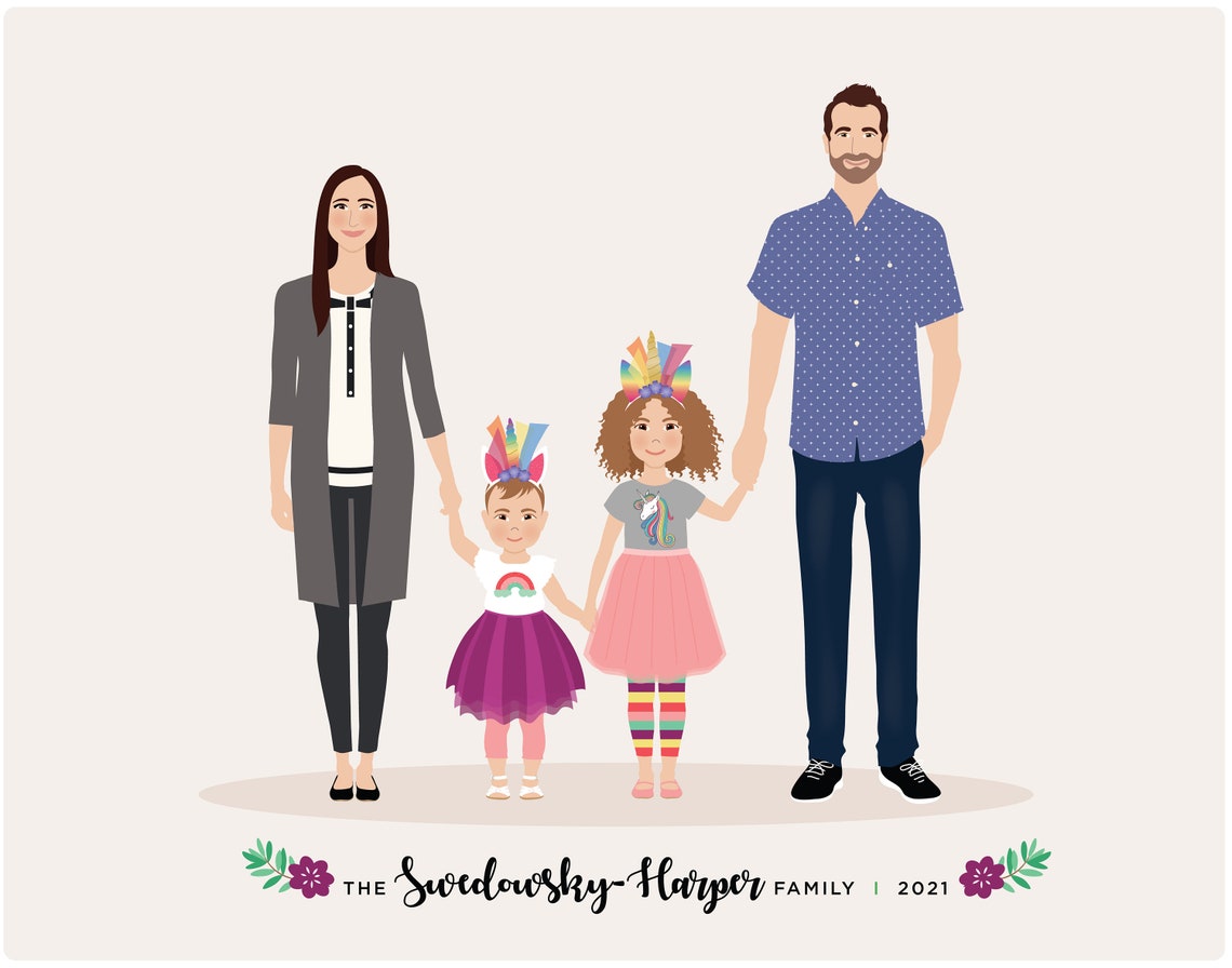 Custom Family Portrait With Pets - Image 4