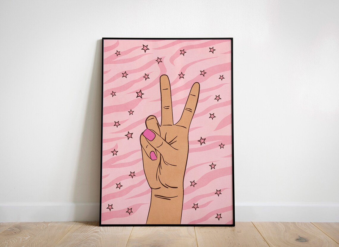 Peace Hand Positive Wall Art Poster Print - Image 2