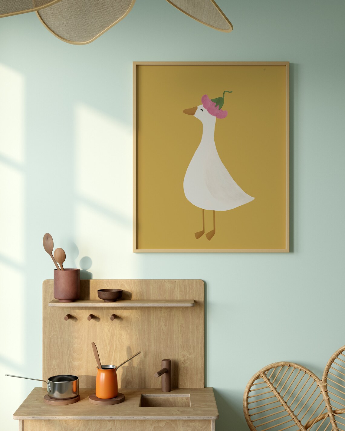 Silly Goose Cute Goose Nursery Decor Art Print - Image 2