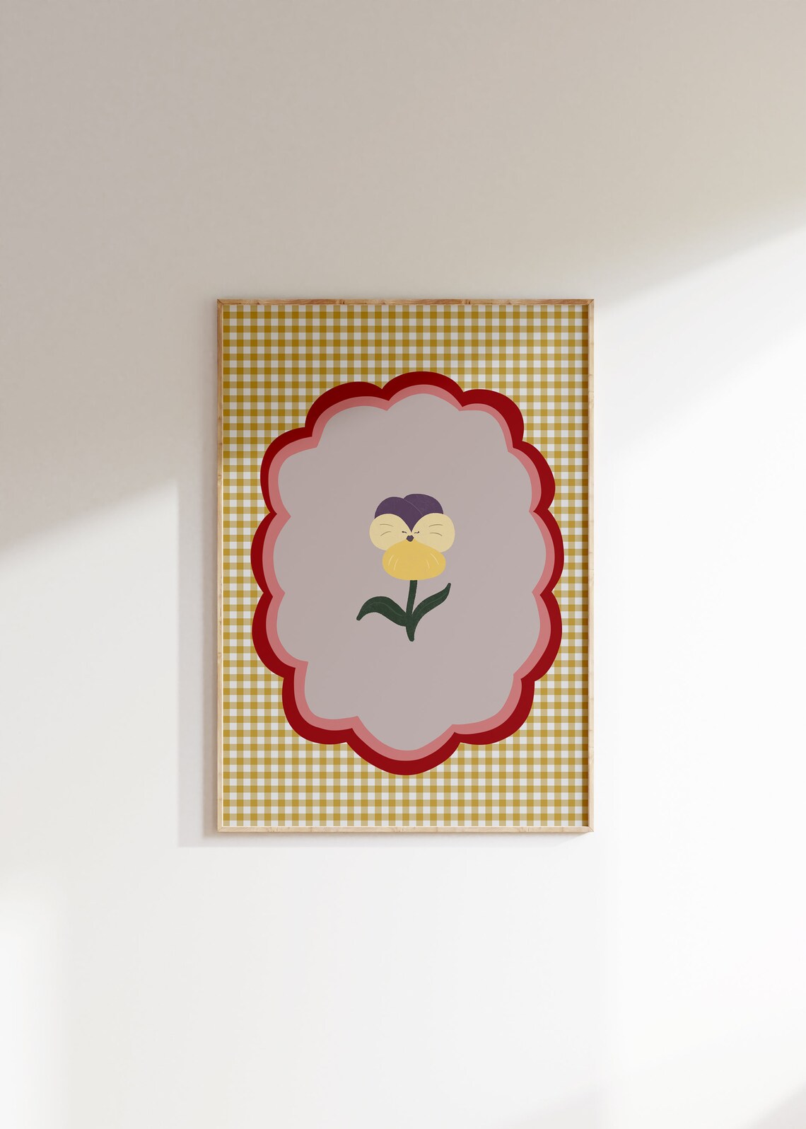 Smiley Flower Pansy Art Print, Girls Room Decor - Image 2