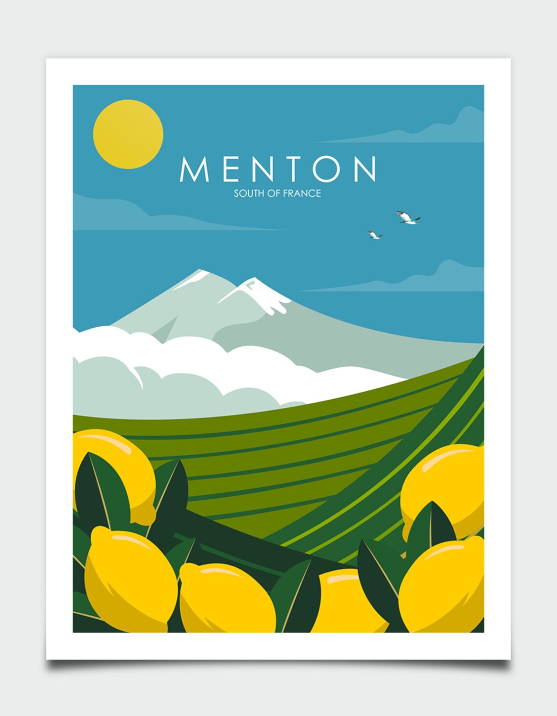 Menton Retro Travel Poster, France Coastal Poster - Image 3