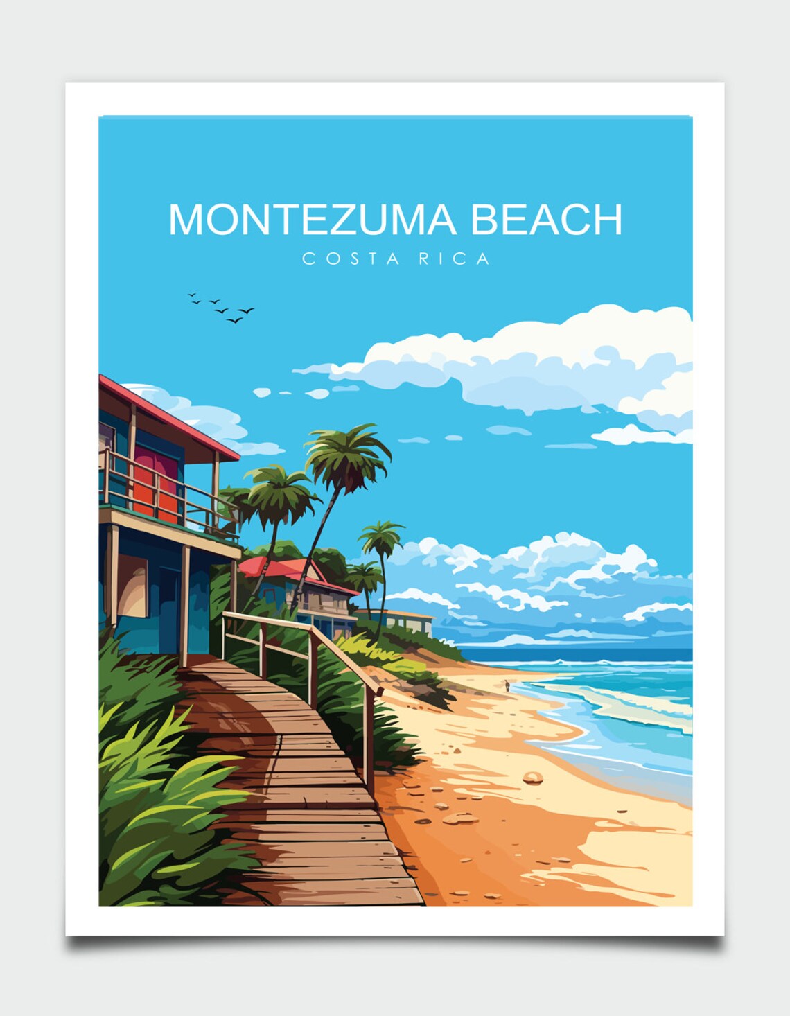 Montezuma Beach Costa Rica Travel Poster - Image 4