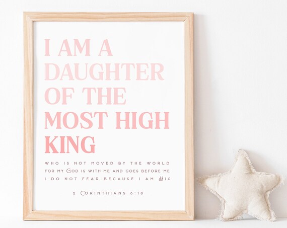 Daughter of the Most High King Pink Gradient Typography Poster