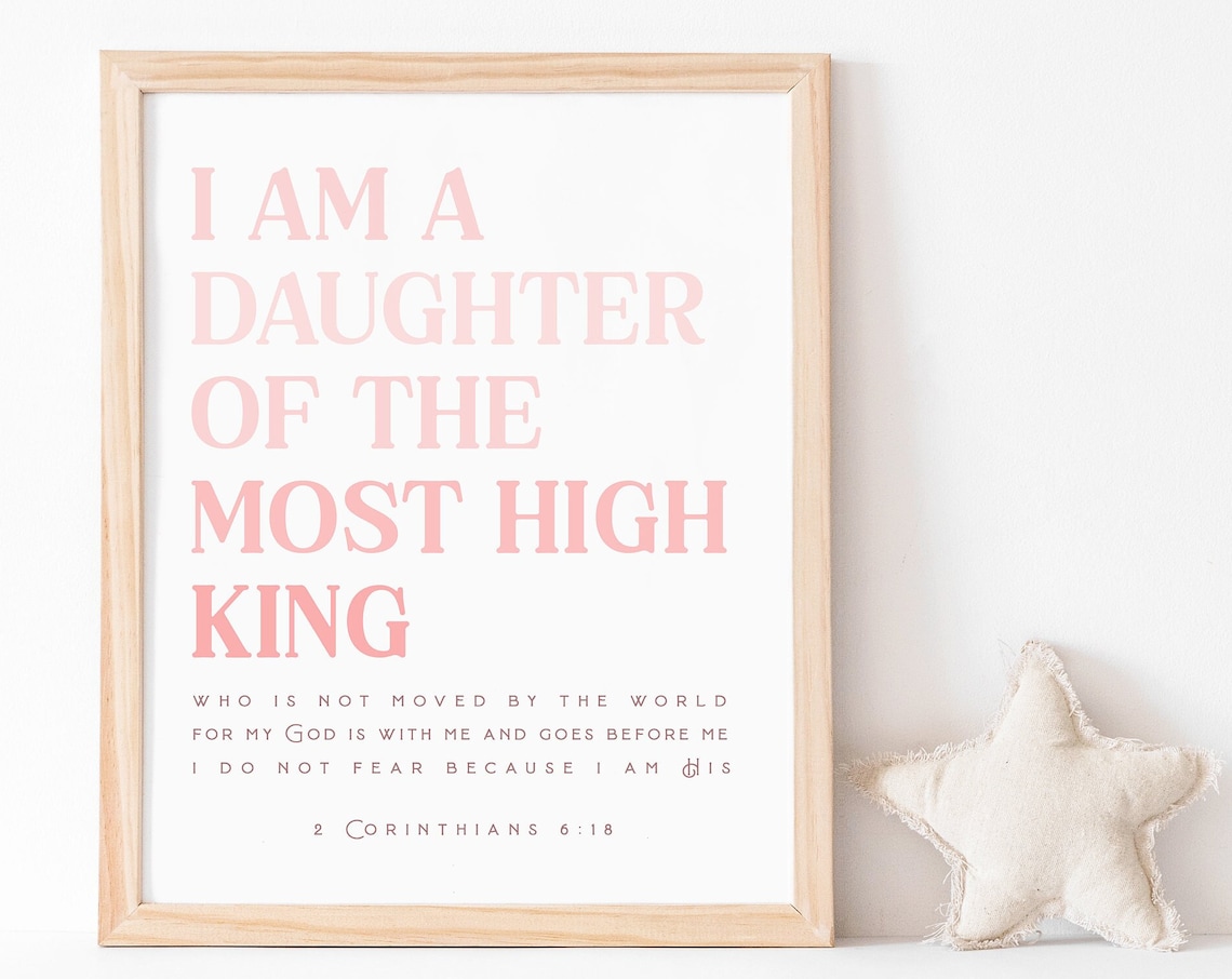 Daughter of the Most High King Pink Gradient Typography Poster