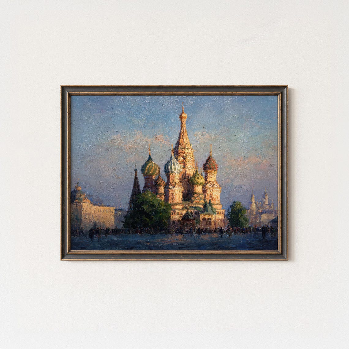 St Basils Cathedral Moscow Onion Domes Evening Oil Painting Poster
