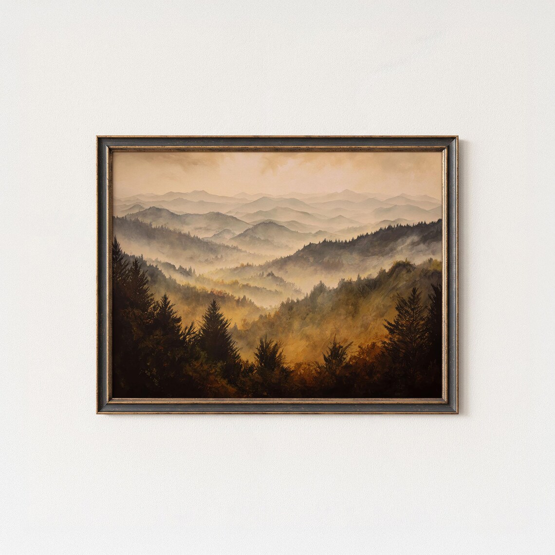 Great Smoky Mountains Misty Mountain Art Print