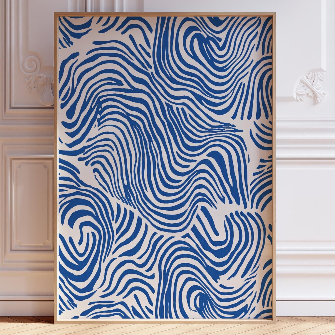 Blue Abstract Wall Art, Modern Minimalist Poster